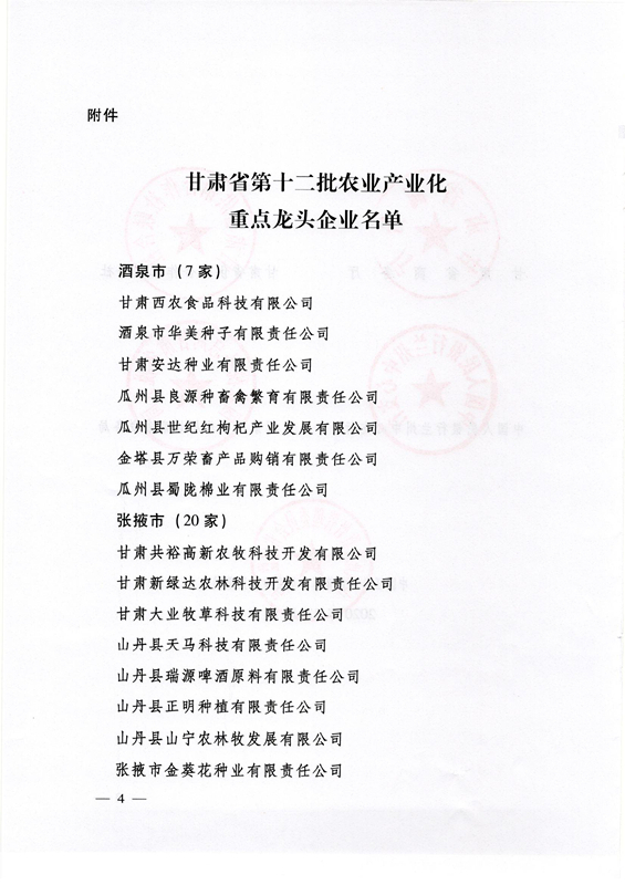甘农产发（2020）9号：关于公布甘肃省第十二批农业产业化重点龙头企业名单的通知(1)_页面_04_副本.jpg